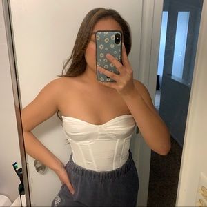 White satin corset top size US 4